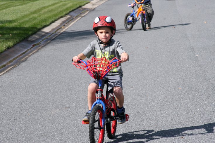 Nick riding his bike